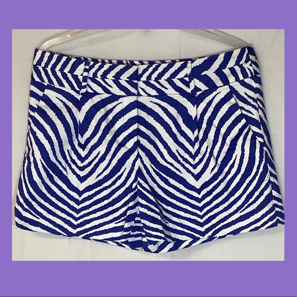 Blue & White Zebra Style Shorts
